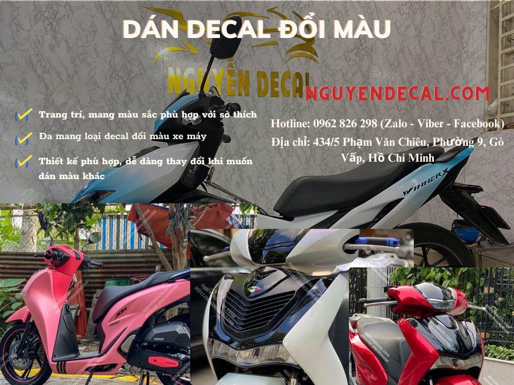 Dán decal đổi màu xe máy