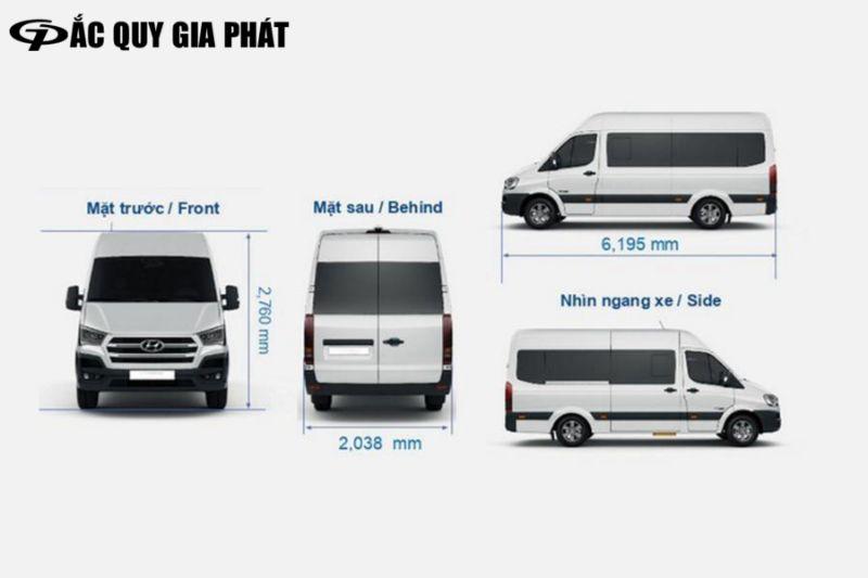 Kích thước xe Ford Transit 16 chỗ