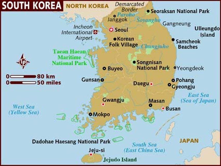 Hàn Quốc có những vùng miền nào?
