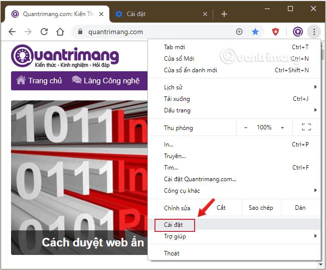 Cuộn xuống dưới click chọn Nâng cao