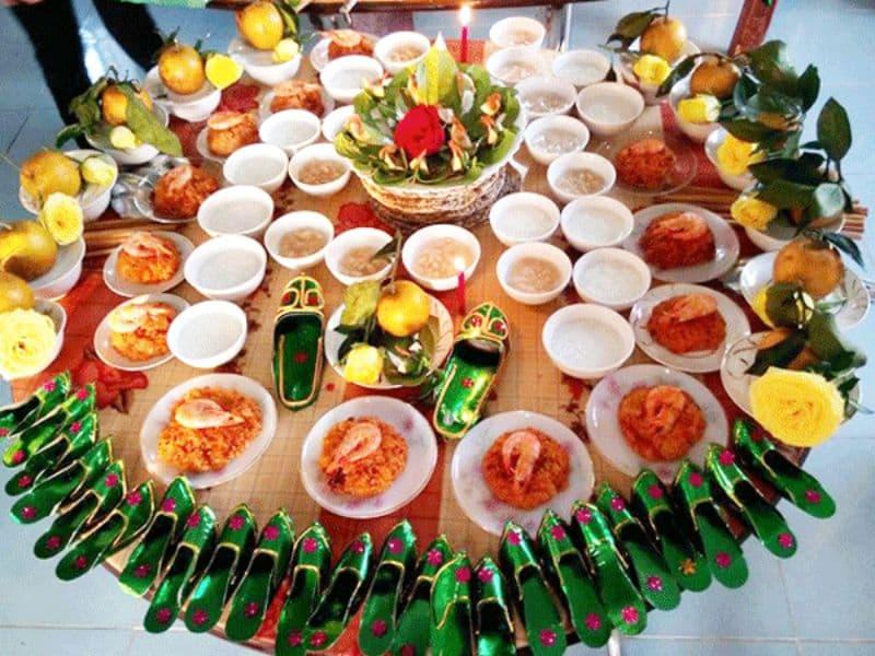 Mâm lễ đầy tháng cho bé trai miền Bắc