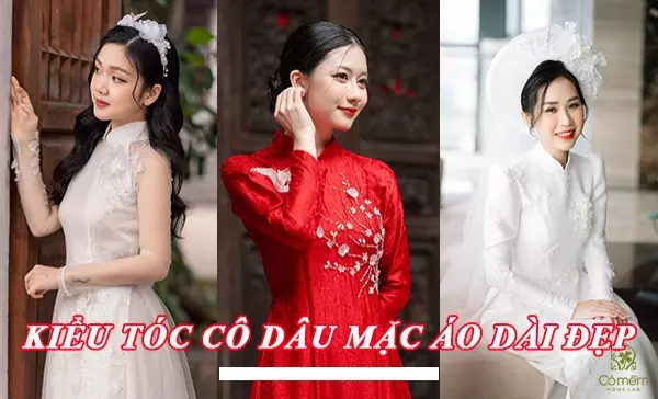 kiểu tóc cô dâu mặc áo dài