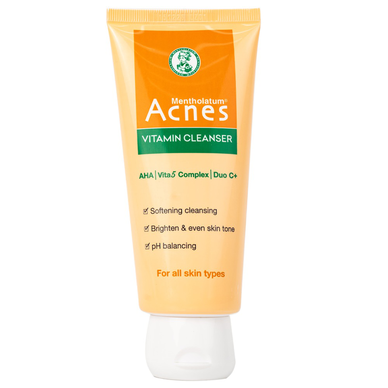 Kem rửa mặt Acnes Vitamin Cleanser Rohto phục hồi làn da sau mụn, mờ sẹo và giảm nhanh thâm mụn (100g)