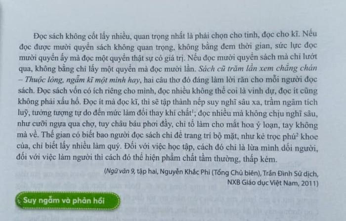 Cách dẫn nguồn của sách Ngữ văn 7, bộ Chân trời sáng tạo có phần khó hiểu (Ảnh: Hương Mai)