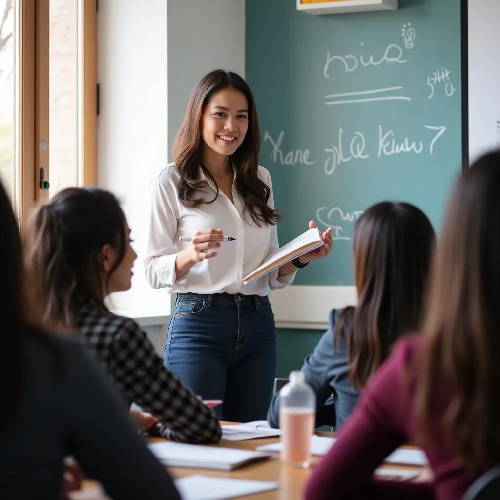 Giáo viên tiếng Anh đang giảng dạy