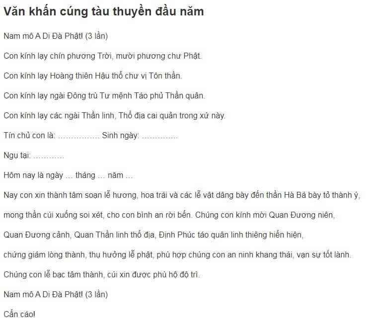 Văn khấn cúng thần sông nước hà bá/bà cậu ghe tàu thuyền