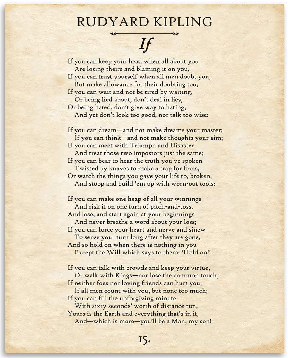 Bài thơ ‘Nếu’ của Văn hào Rudyard Kipling