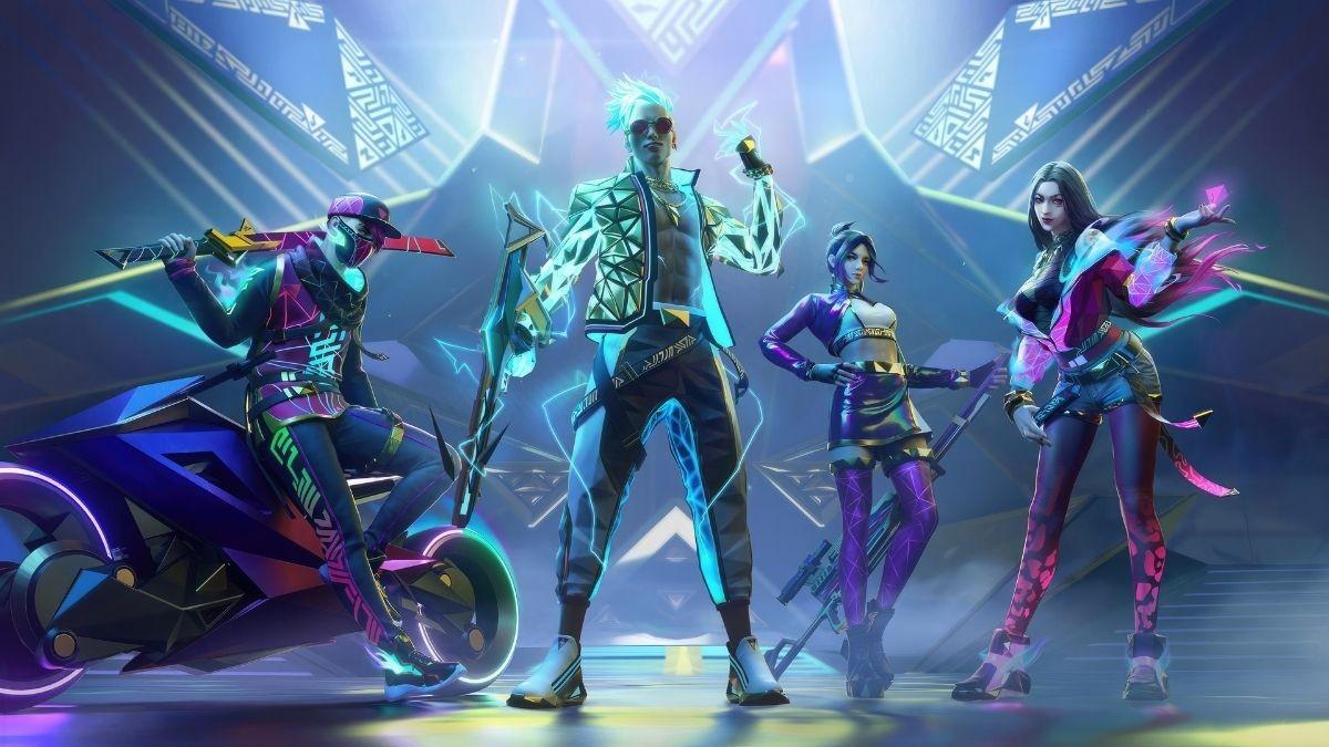 Hình nền máy tính Free Fire 4K 3D hành động, nhân vật FF cầm súng trên nền tối