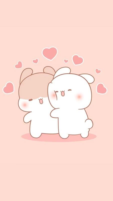 Hình nền tình yêu cute tông pastel cho Zalo, phù hợp nền chat 9:16