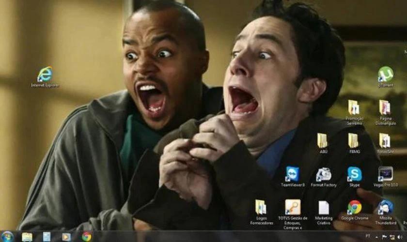 Hình nền meme vui nhộn giúp thư giãn và tăng hứng khởi khi làm việc trên máy tính