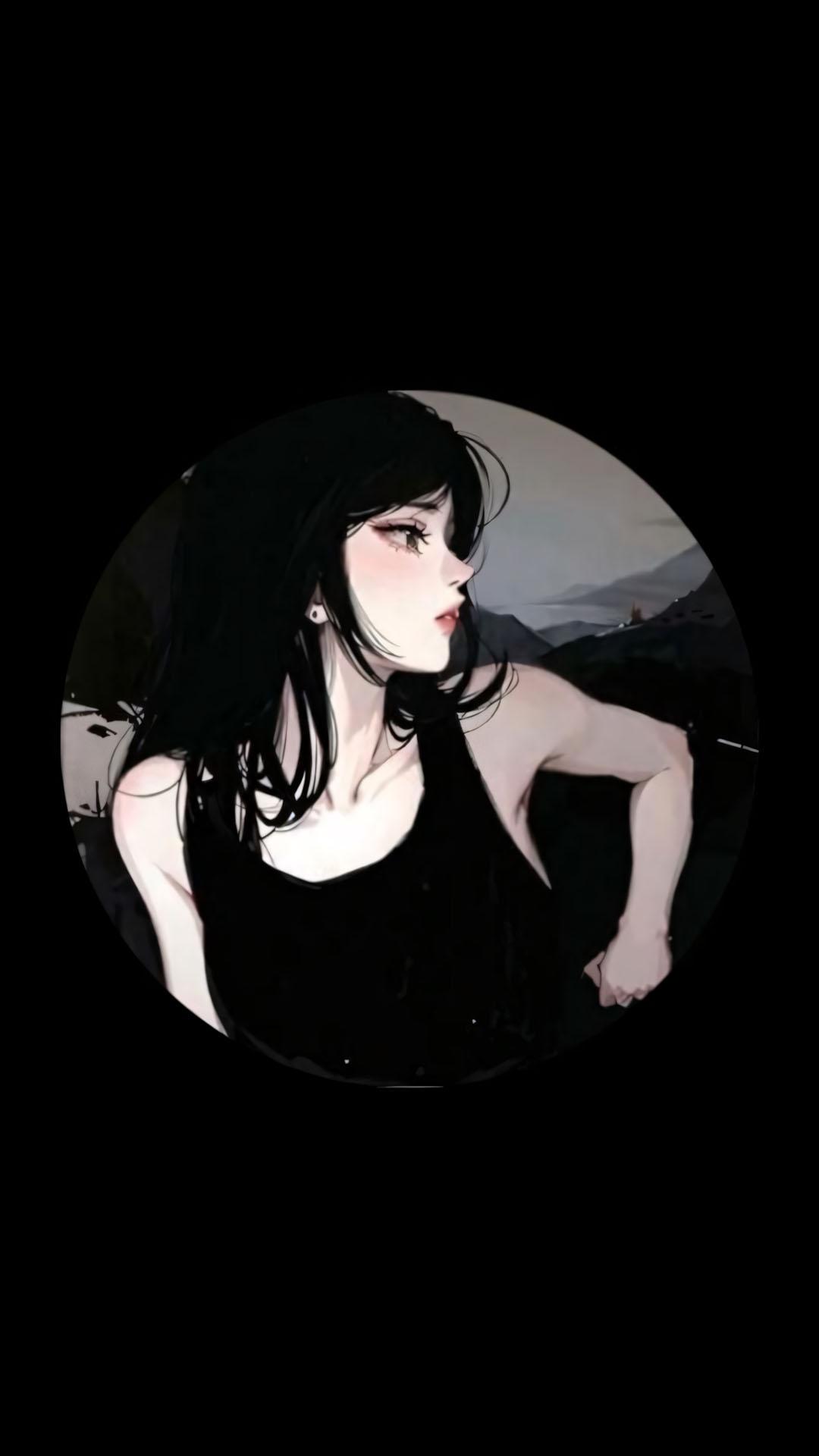 Anh anime nu trang den buon 1920px 1080px full hd 1