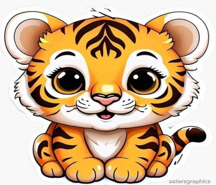 Hình ảnh con hổ cute dễ thương