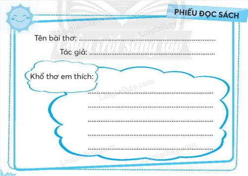 Phiếu đọc sách lớp 2