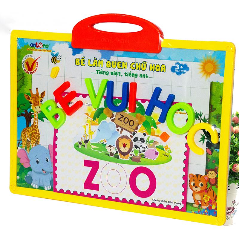 Bảng Nam Châm Antona - Bé Làm Quen Chữ Hoa - Tiếng Việt, Tiếng Anh