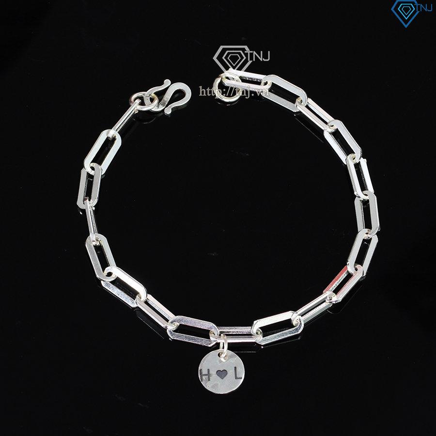 Lắc tay bạc nam mắt xích khắc tên LTA0030