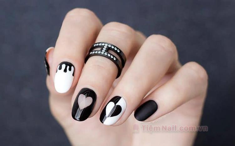 50+ Mẫu nail đen trắng cute đẹp nhất