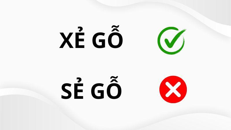 Bức ảnh minh họa quy trình xẻ gỗ công nghiệp, phân biệt xẻ gỗ và sẻ gỗ đúng chính tả.