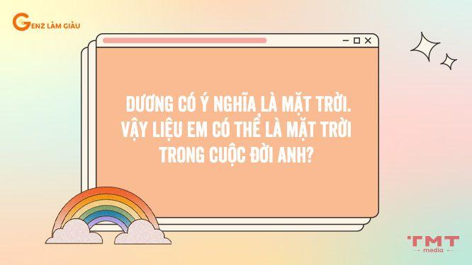 Câu thả thính tên Dương hay nhất
