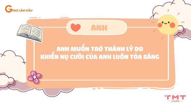 Những câu thả thính tên Anh hay nhất