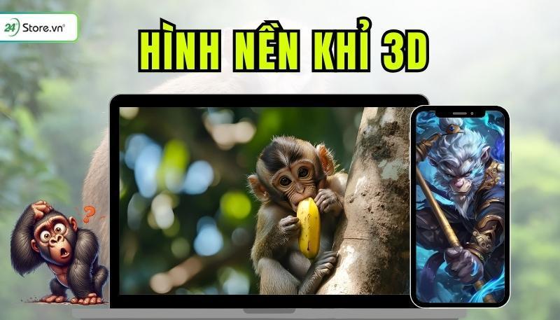 hình nền khỉ 3d mở đầu