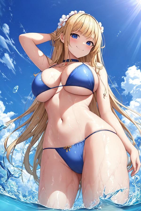 Gái anime mặc đồ bơi