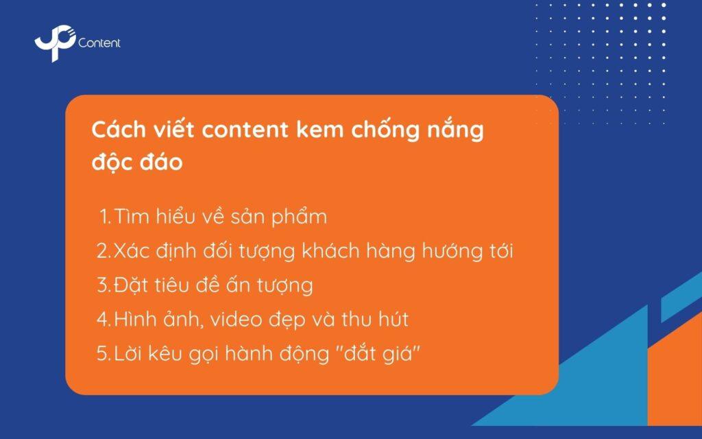 Cách viết content kem chống nắng