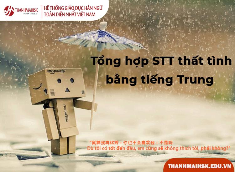 STT thất tình bằng tiếng Trung hay, cảm động