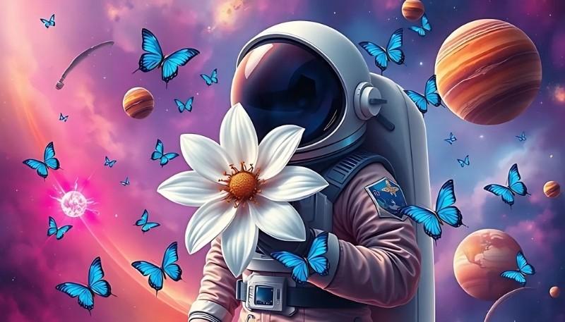 Hình nền vũ trụ hoạt hình 4K cho máy tính, phối màu neon và bầu trời sao, phù hợp wallpaper desktop 16:9