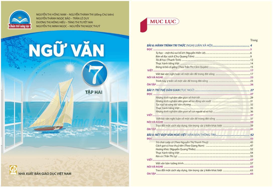 Mục lục sách Ngữ văn 7, Bộ Chân trời sáng tạo, Tập 2