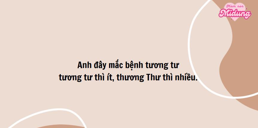 Thả thính tên Thư lãng mạn