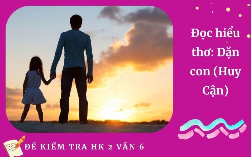 Đọc hiểu thơ: Dặn con (Huy Cận)