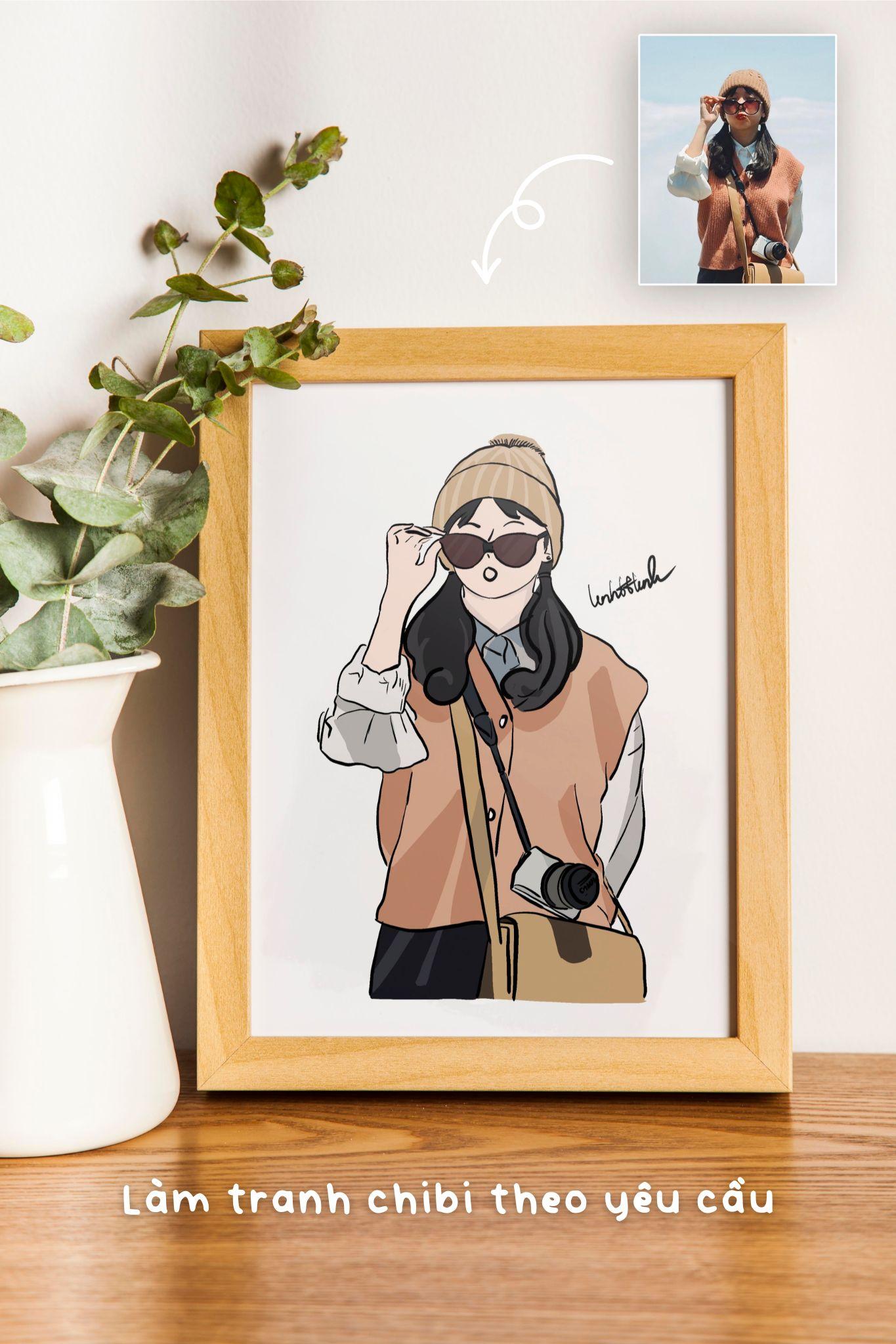 Tranh chibi hoạt hình cá nhân hóa theo yêu cầu