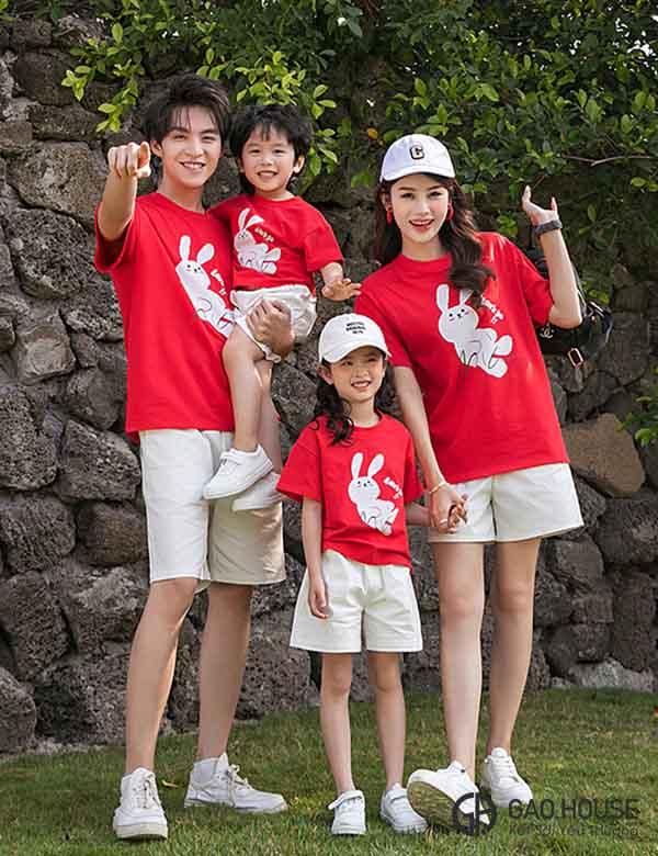 Áo đồng phục gia đình mùa hè in hình thỏ cute GF1990144