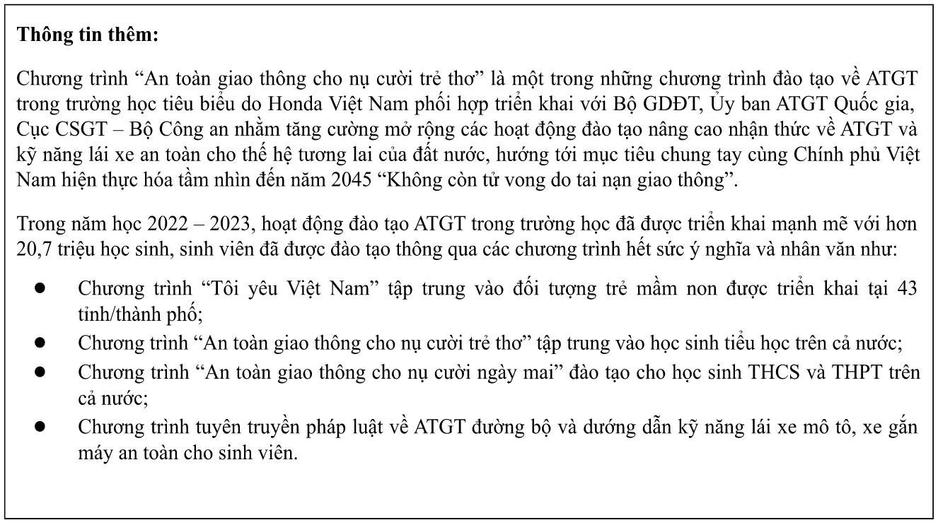 LỄ TRAO GIẢI HỘI GIAO LƯU “AN TOÀN GIAO THÔNG CHO NỤ CƯỜI TRẺ THƠ” NĂM HỌC 2022 – 2023 - VAMM