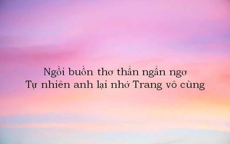Thả thính tên Trang