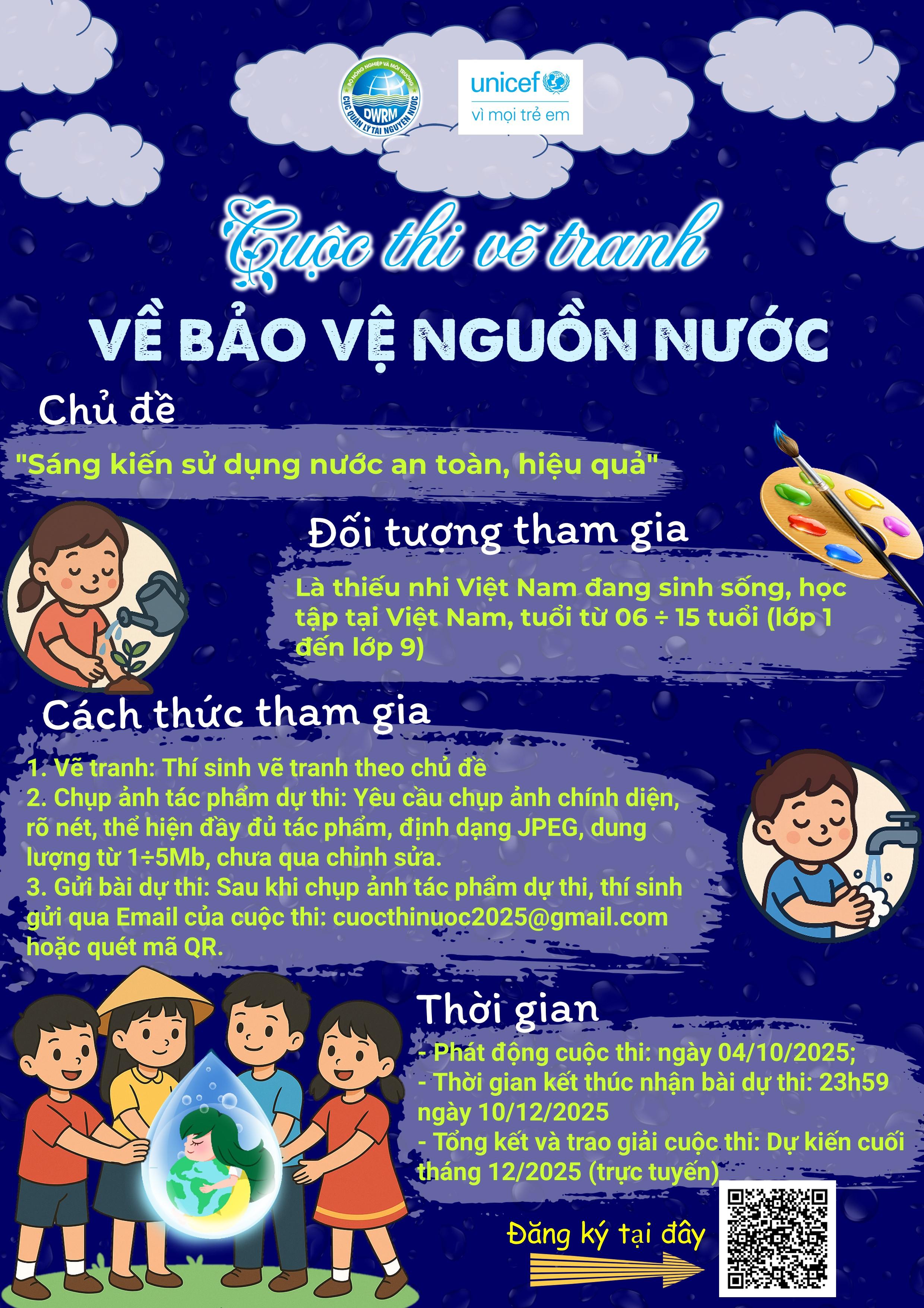 Phát động cuộc thi vẽ tranh về bảo vệ nguồn nước với chủ đề “sáng kiến sử dụng nước an toàn, hiệu quả”