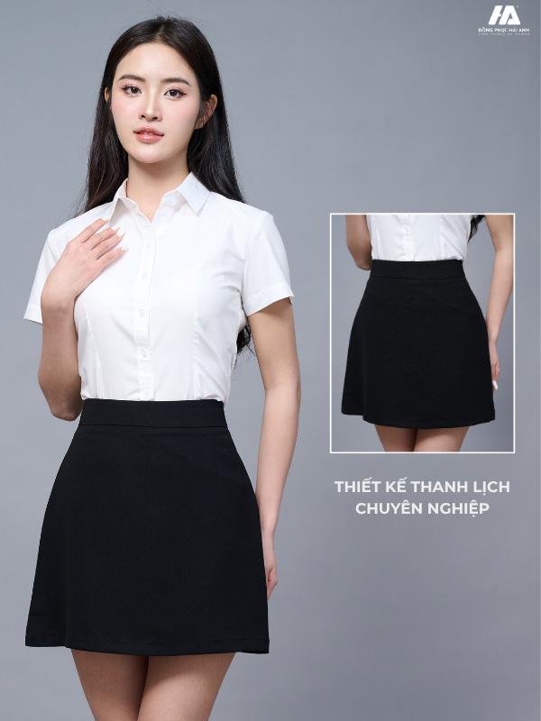 Đồng Phục Chân Váy Chữ A Màu Đen Ruby