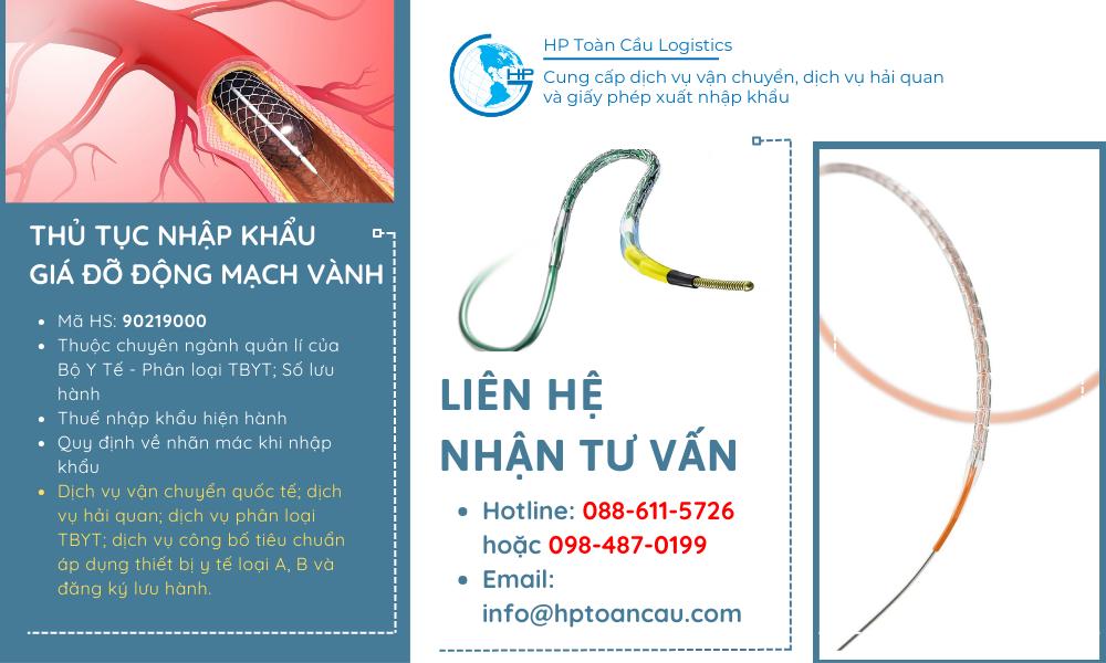 Thủ tục và thuế nhập khẩu Giá đỡ động mạch vành