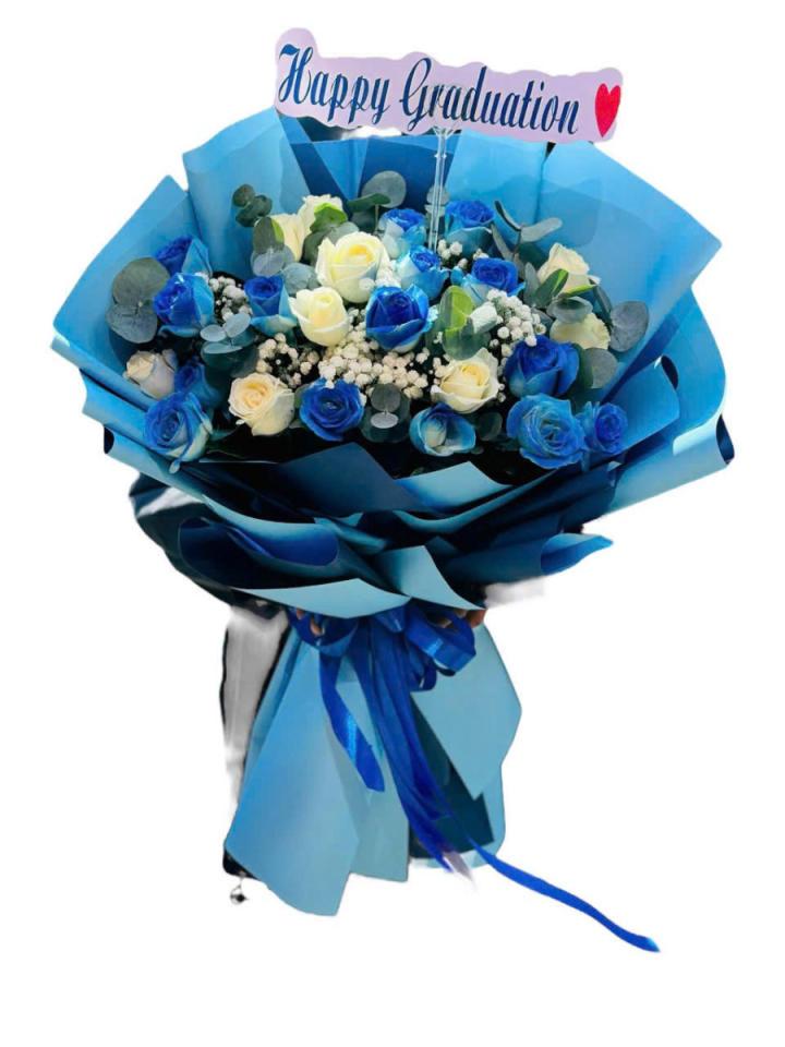 Bó hoa hồng xanh dương