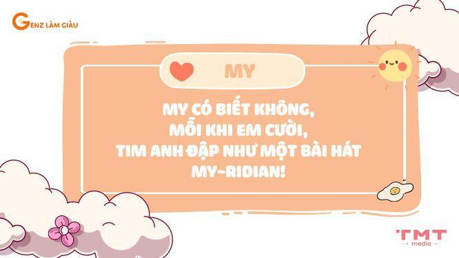 Câu thả thính tên My hài hước