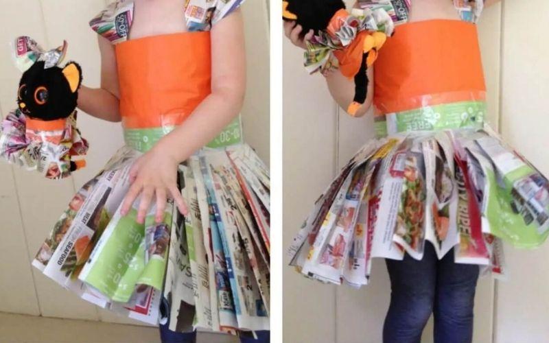 Tái chế giấy báo cũ làm chân váy