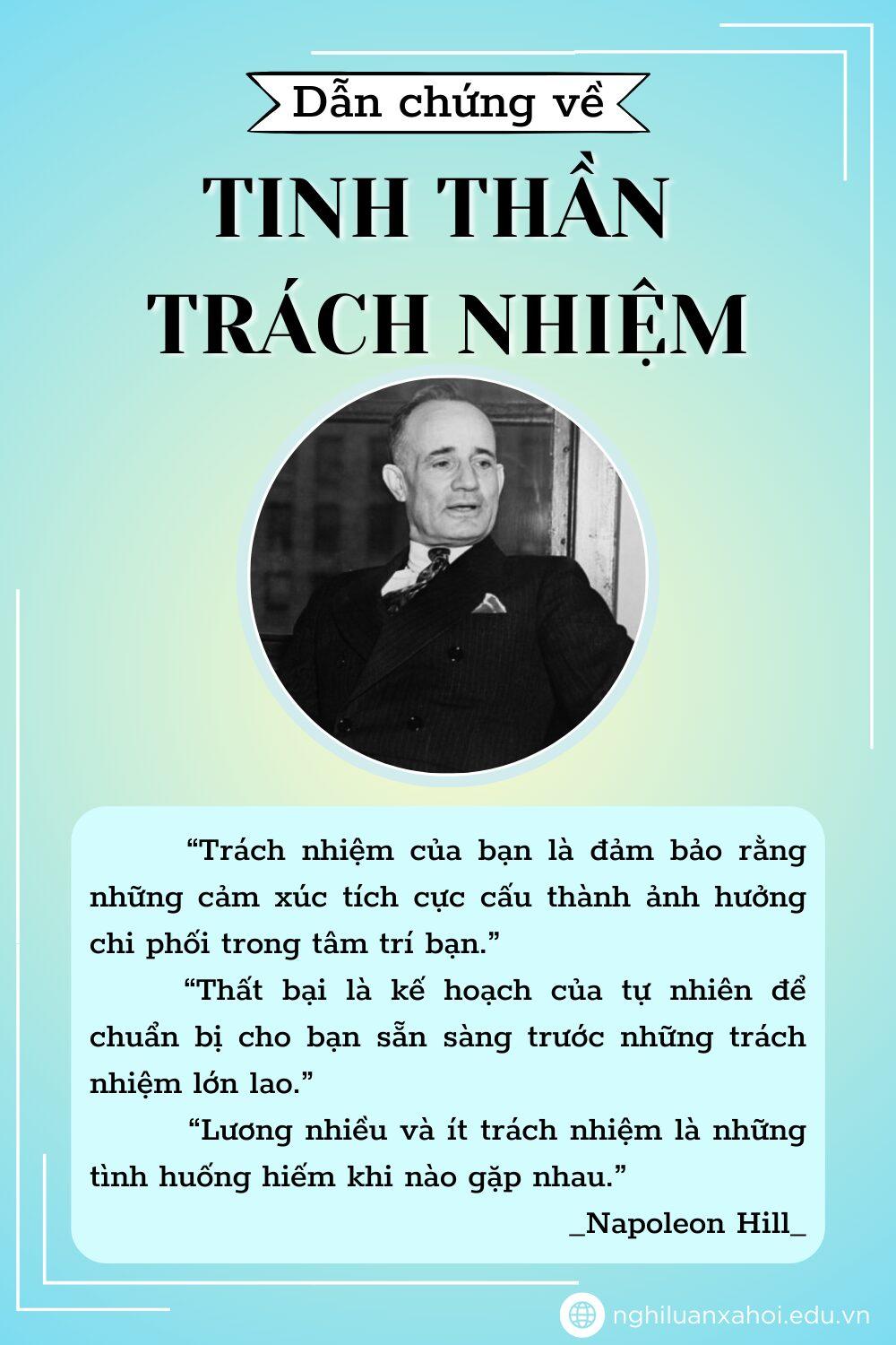 Dẫn chứng về tinh thần trách nhiệm - Napoleon Hill