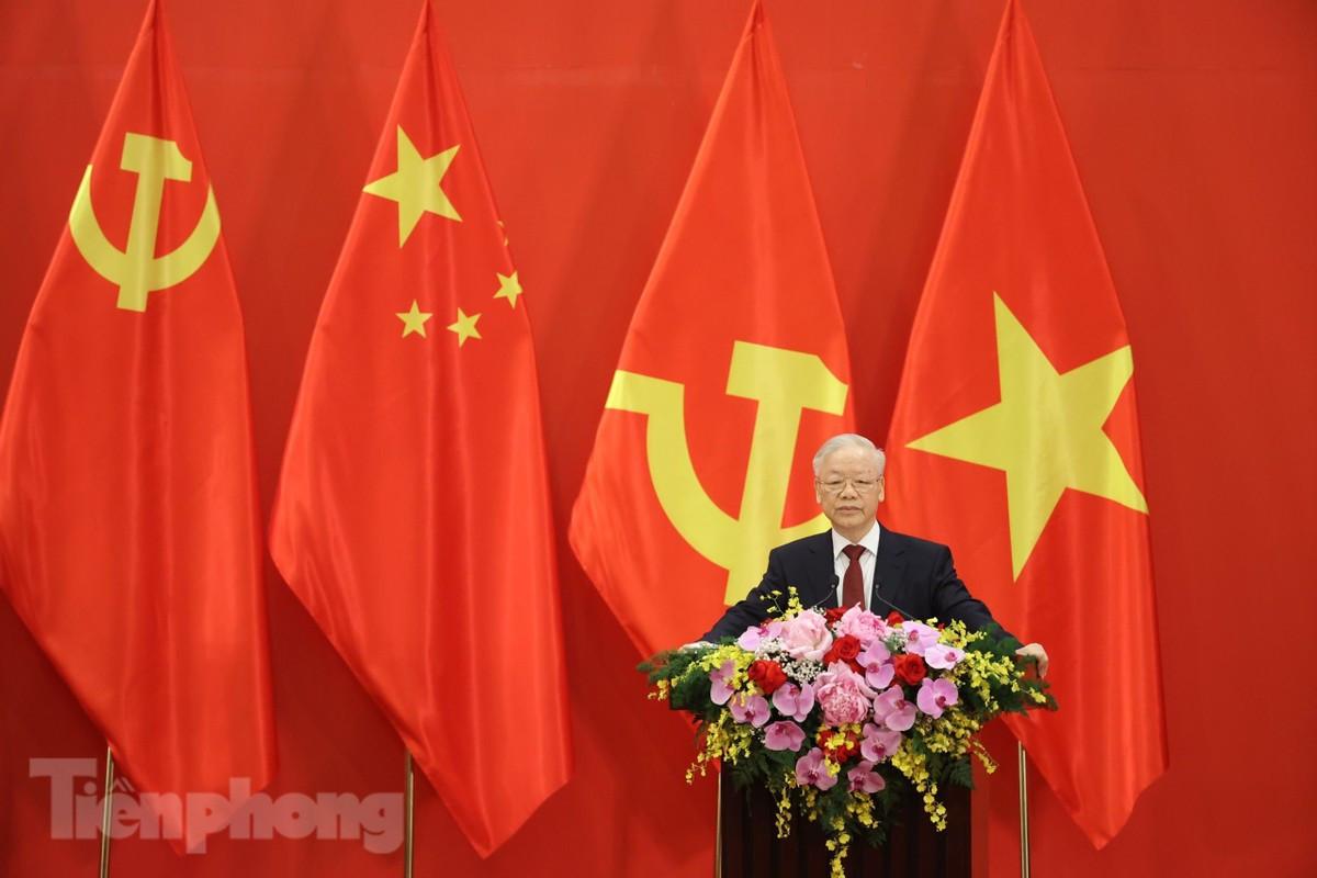 Tổng Bí thư Nguyễn Phú Trọng phát biểu tại cuộc gặp. (Ảnh: Trọng Tài)