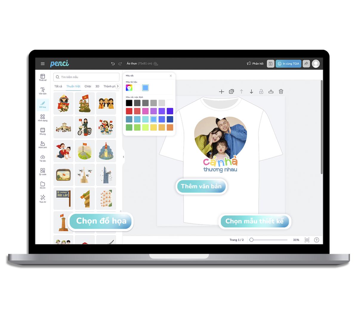 Thiết kế áo thun online và in áo thun theo yêu cầu đẹp, chất lượng và giao hàng toàn quốc từ 1 cái