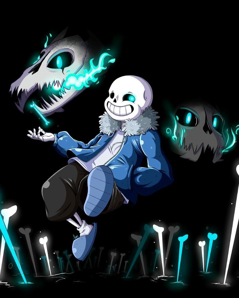 Ảnh sans triệu hồi Gaster Blaster tấn công kẻ địch