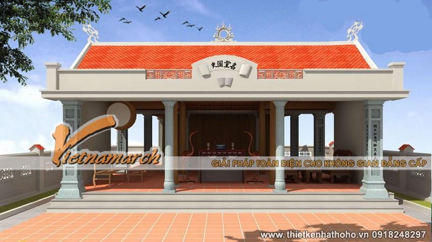 Bản vẽ thiết kế mẫu nhà thờ họ chữ Nhị tại Thanh Hóa
