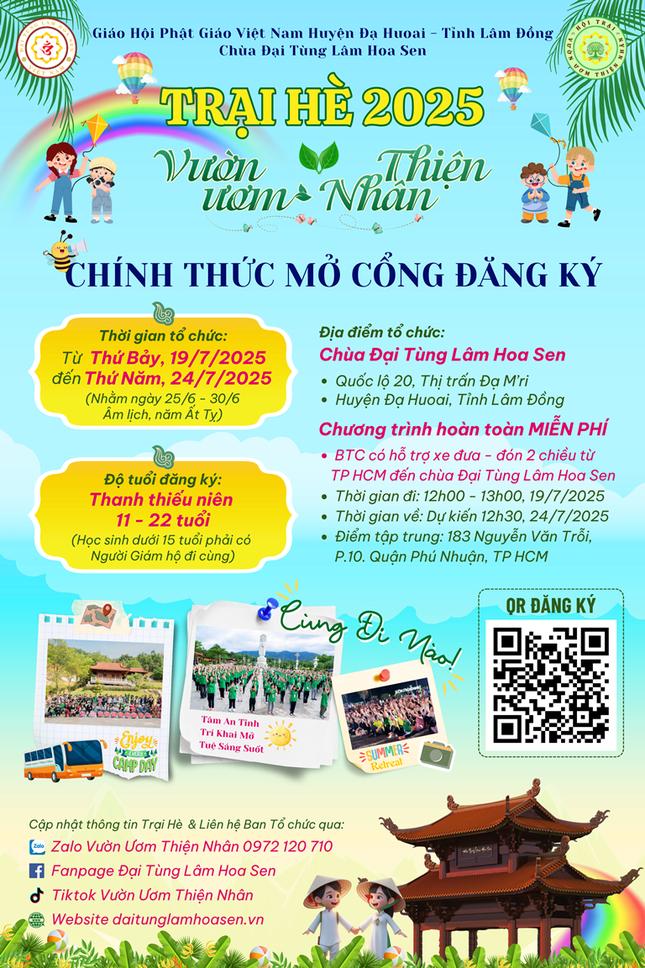 Các em thanh thiếu niên tham gia hoạt động trải nghiệm tu học