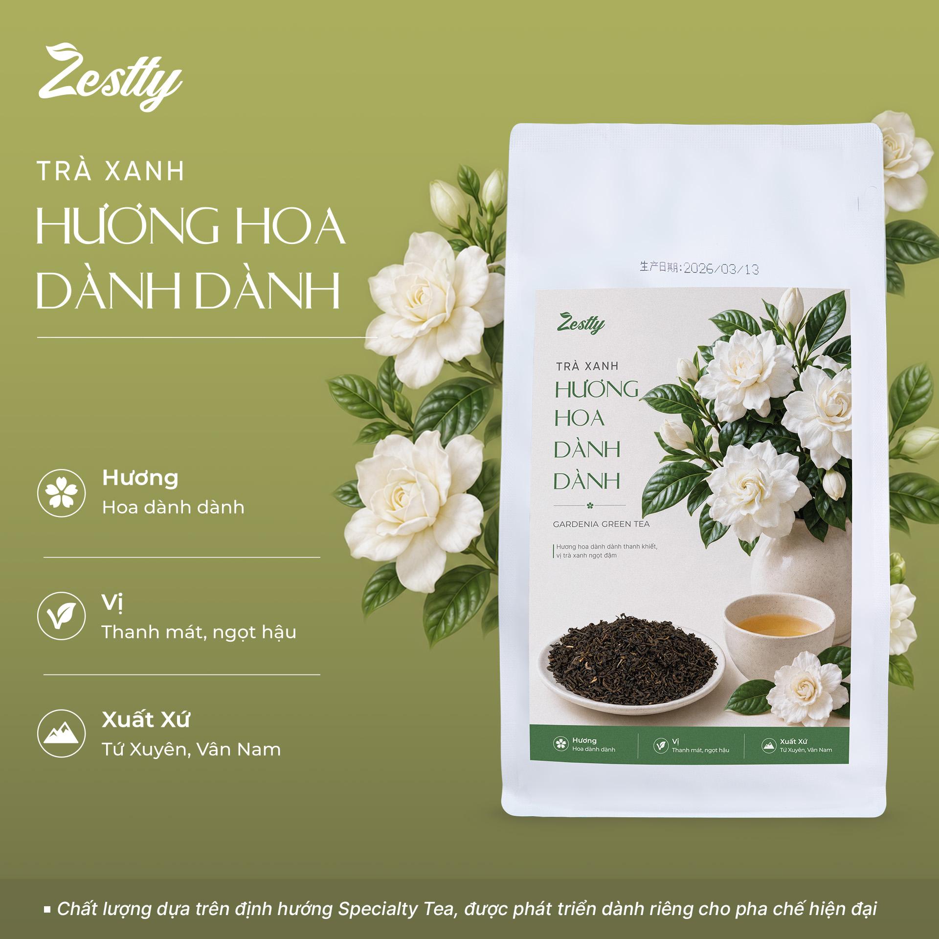 Trà Xanh Hương Hoa Dành Dành Zestty