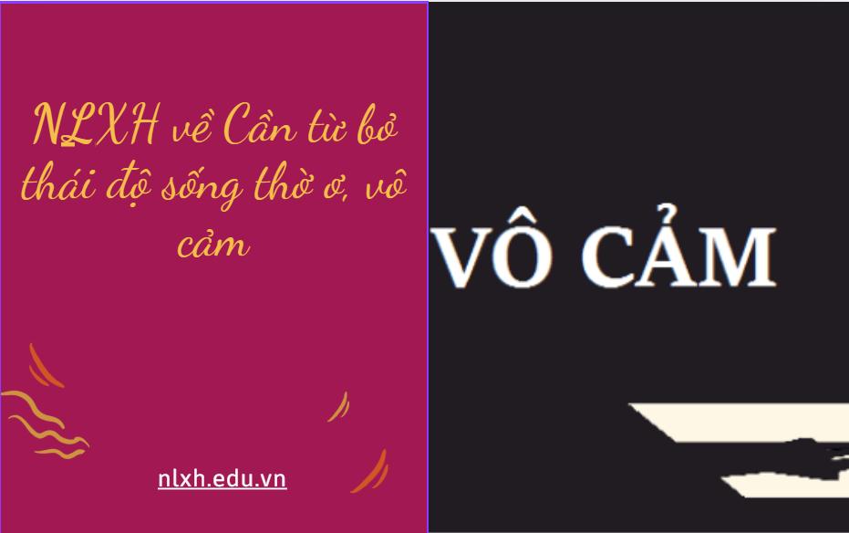 NLXH về chủ đề: Cần từ bỏ thái độ sống thờ ơ, vô cảm