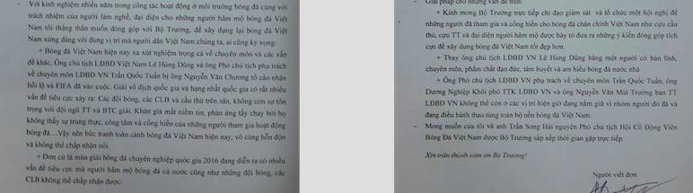 Một phần của một trong những lá đơn kiến nghị được gửi tới Bộ trưởng Bộ VH-TT&DL